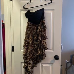 Strapless cheetah dress